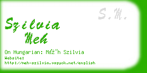 szilvia meh business card